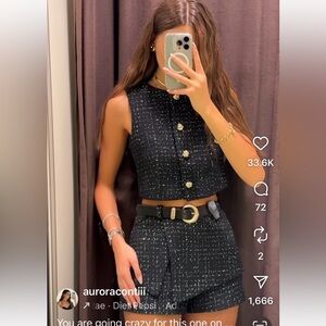 NWT ZARA BLOGGER FAV belted texture shorts size L 
🚨FIRM PRICE NO DISCOUNT